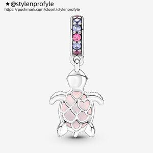 Pandora Murano Glass Pink Sea Turtle Dangle Charm